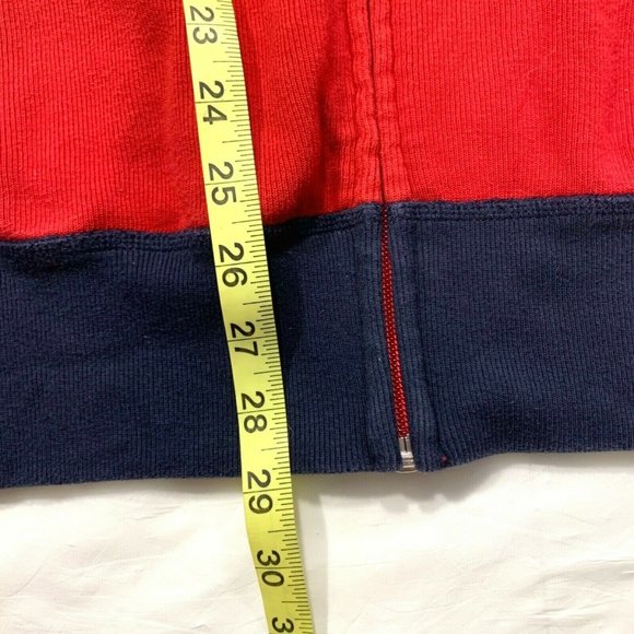 Tommy Hilfiger Crest Spell Out Jacket Full Zip Sweatshirt Cotton Red Blue L Mint - Picture 11 of 12